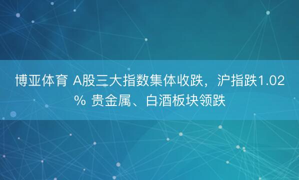 博亚体育 A股三大指数集体收跌,沪指跌1.02% 贵金属、白酒板块领跌