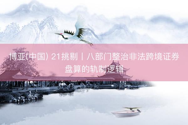 博亚(中国) 21挑剔丨八部门整治非法跨境证券盘算的轨制逻辑