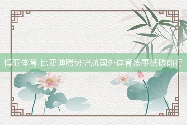 博亚体育 比亚迪腾势护航国外体育盛事低碳前行
